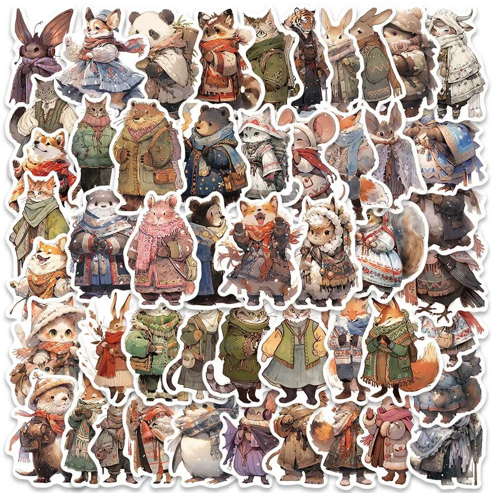 50pcs Funny Cute Cartoon Winter Animals Stickers Waterproof Graffiti For Luggage Guitar Skateboard Phone Vinyl Laptop Decals johnny winter johnny winter vinyl