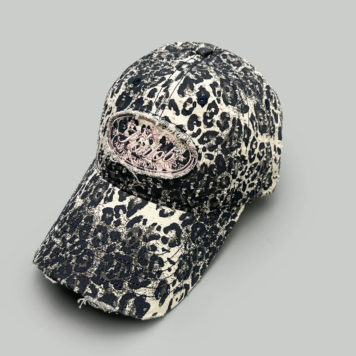 Street Retro Leopard Print Embroidery Baseball Hats New Women Sunshade Broken Style Versatile Personal Fashion Ins Peaked Caps