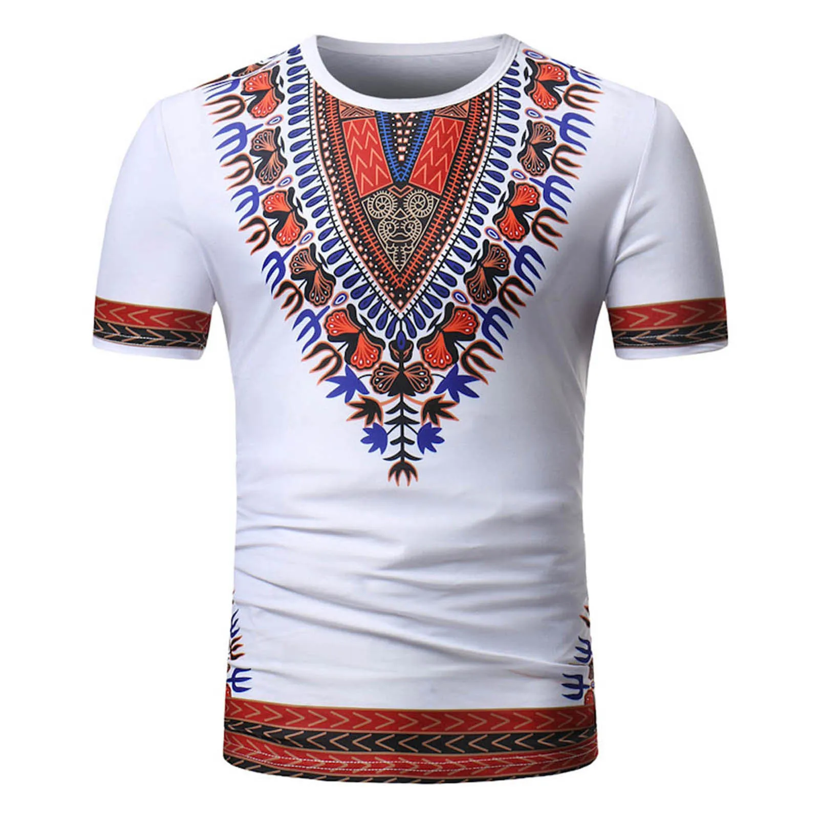 

Men's T-shirt Africa 3D Ethnic T-shirt Top Men's Summer Round Neck F Dashiki Printed Short Sleeve Spring/Summer Leisure Slim Fit