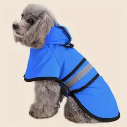 Adjustable Waterproof & Windproof Dog Raincoat for Ultimate Comfort and Dryness (Blue)