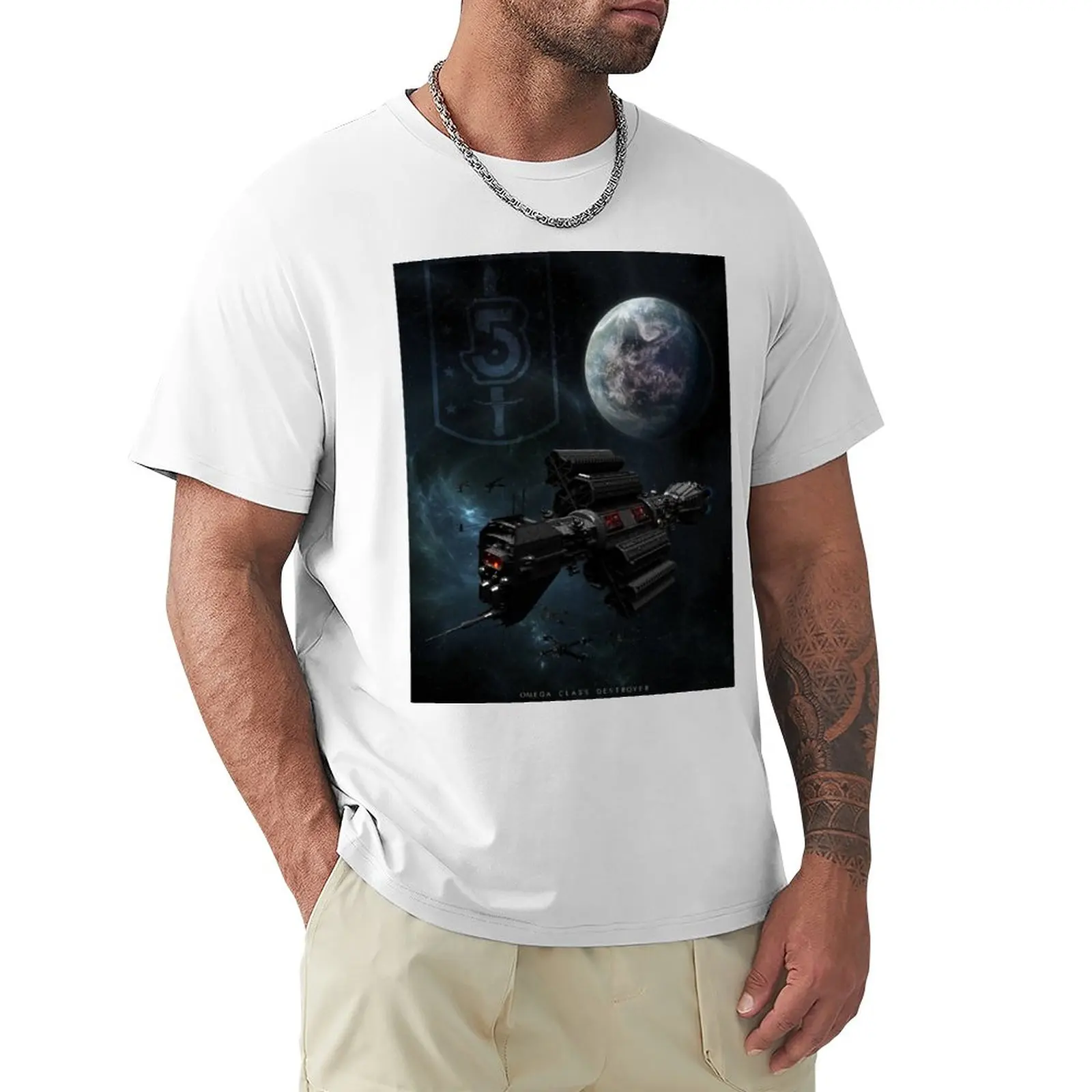 Babylon 5 - Earth Alliance Omega Class Destroyer T-Shirt Vestiti Carini Magliette Vintage Da Uomo Di Moda Coreana