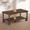 Walnut Coffee Table,Mid Century Modern 39" Rectangle Dark Walnut Coffee Table with Storage Shelves Wooden Accent Center Tea Tabl 2
