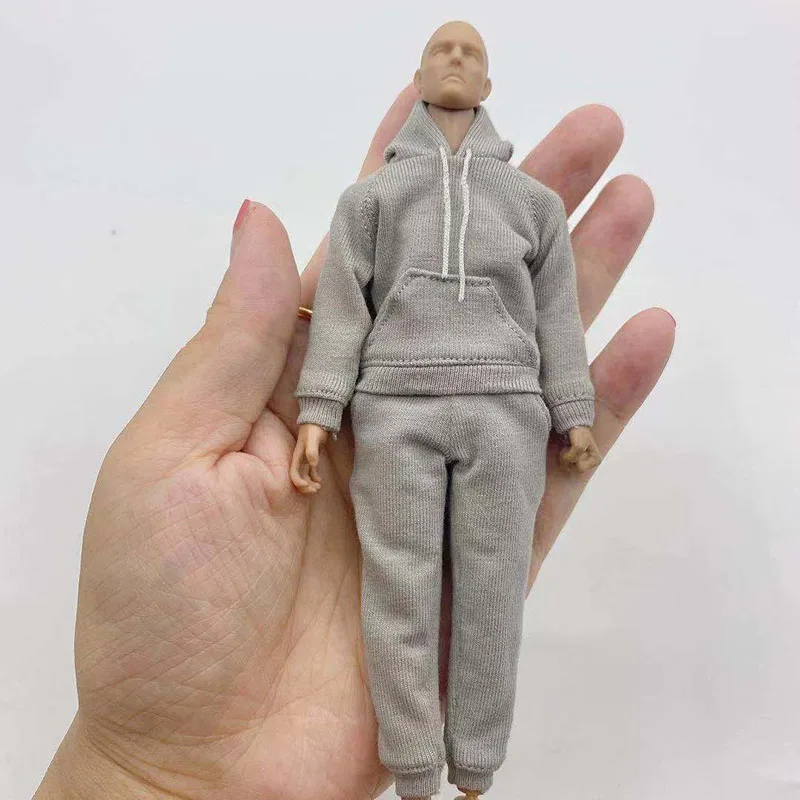 In Stock 1/12 Scale Male Hooded Sweater Shirt Set Street Casual Clothes For 6 Inches Action Figures Body Model - Foto 2