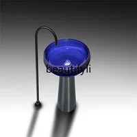 ใหม่หรูหรารอบแก้วคริสตัลอ่างล้างหน้า Die-Casting Art โปร่งใส STAGE อ่างล้างหน้าสีแดงและสีเขียว s03 6