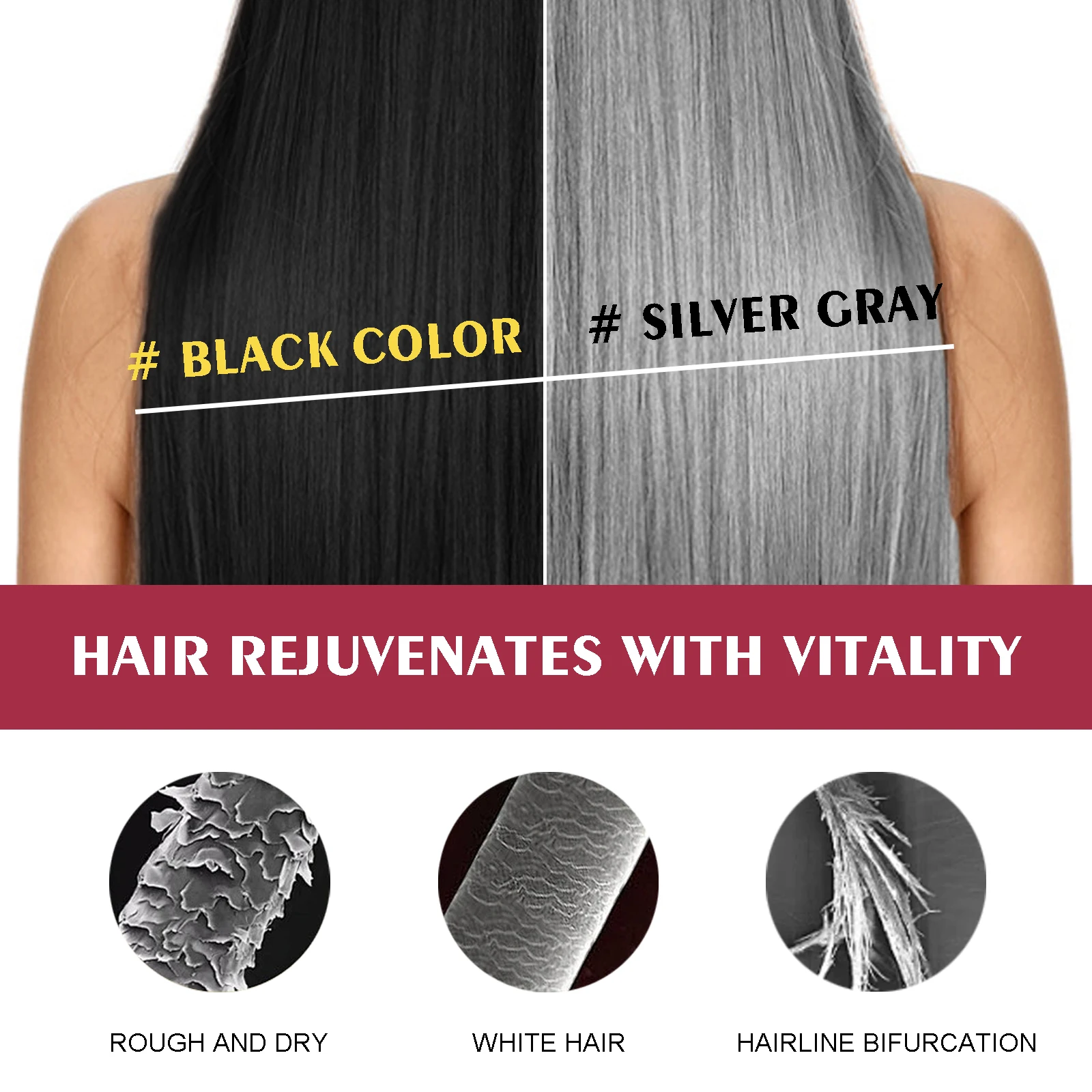 3-in-1 Hair Dye Shampoo - Nourishing Black Hair Color  Repair