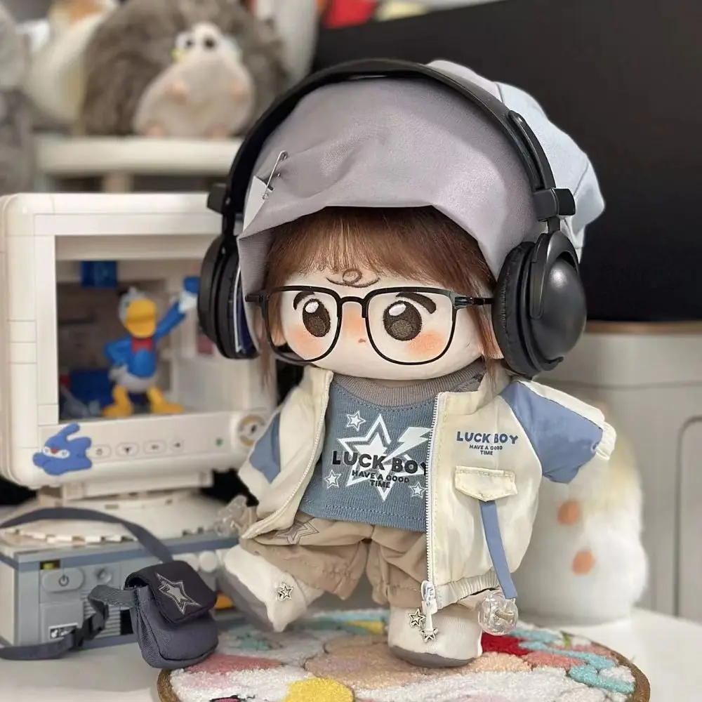 Hoodie 20cm Plush Toy Clothes Baseball Hat Set Shoulder Strap Cotton Doll Clothes Sportswear Clothing Plush Toy Clothes