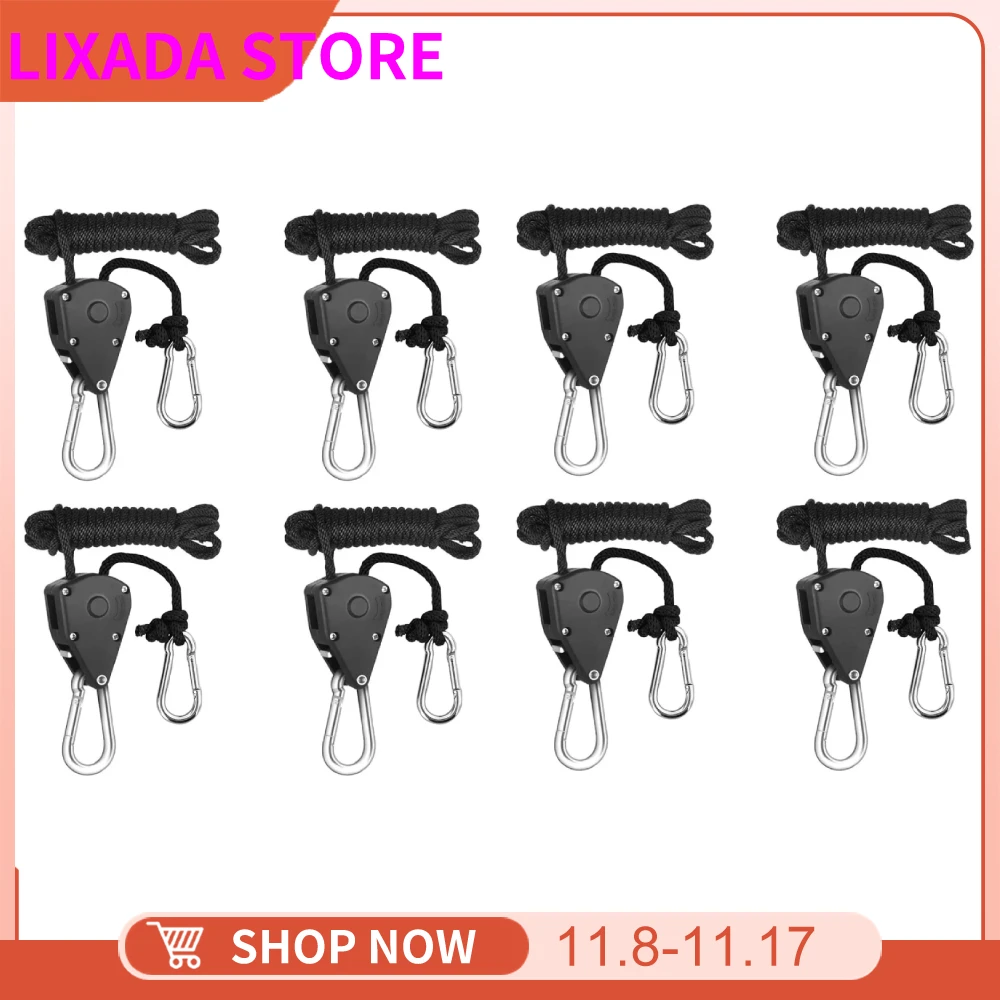 2-20pcs Pulley Ratchets Kayak And Canoe Boat Bow Stern Rope Lock Tie Down  Strap 1/8 Inch Heavy Duty Adjustable Rope Hanger