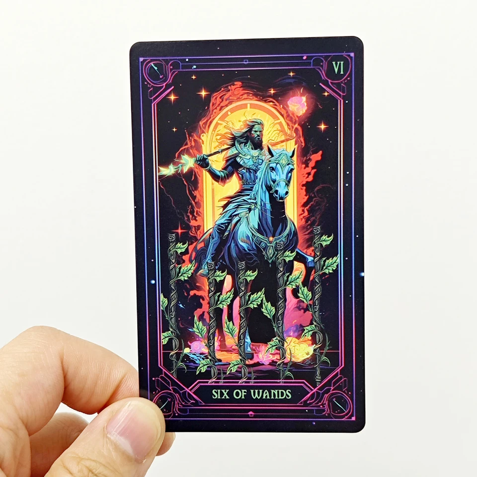78 Pcs Cards Inspired Neon Tarot 10.3*6cm Neon Art Inspired