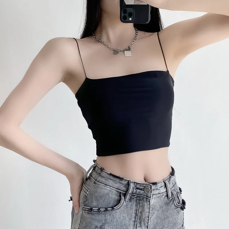 Crop Top Short Cami Tank Tops Female | Crop Tops Solid Summer Camis -  Summer Women - Aliexpress