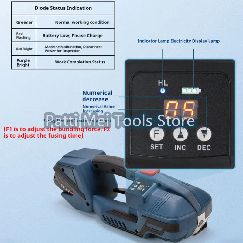 Electric Strapping Machine for 13-16mm PET/PP Strap Portable Automatic Packaging Tool Hot Melting Baler Digital Display electric strapping machine plastic strapping tool wire binding machine
