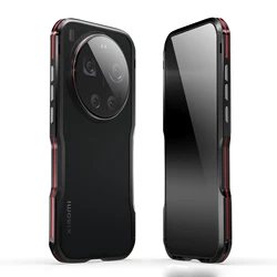 Luxury Lightweight Aluminum Shockproof Cover with Metal Bumper Frame - Xiaomi 17 Ultra (Black Red)