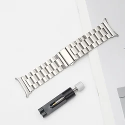 Stainless Steel 24mm Wide Watch Band - Premium Metal Bracelet Strap for Watch 7 Ultra 47mm (Silver)