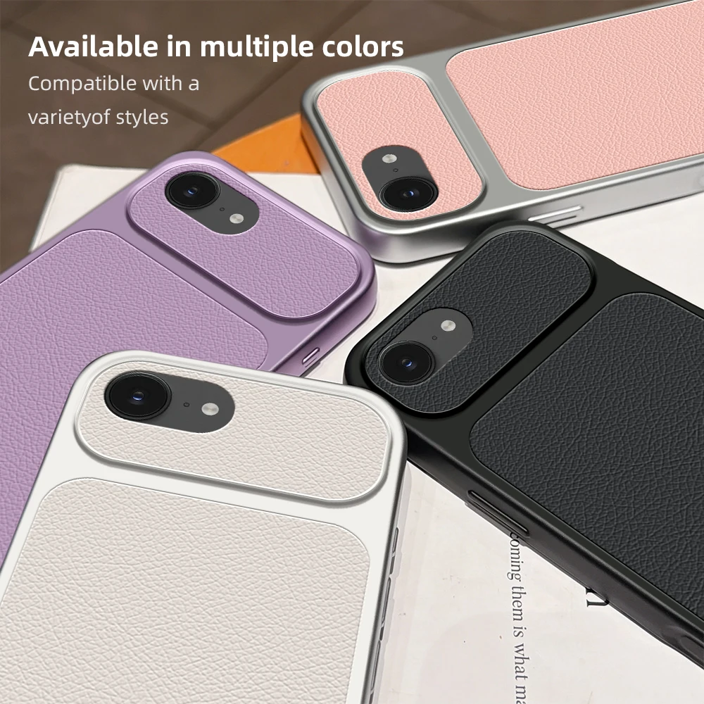 Luxury Leather Matte Back Cover with Lens Protection