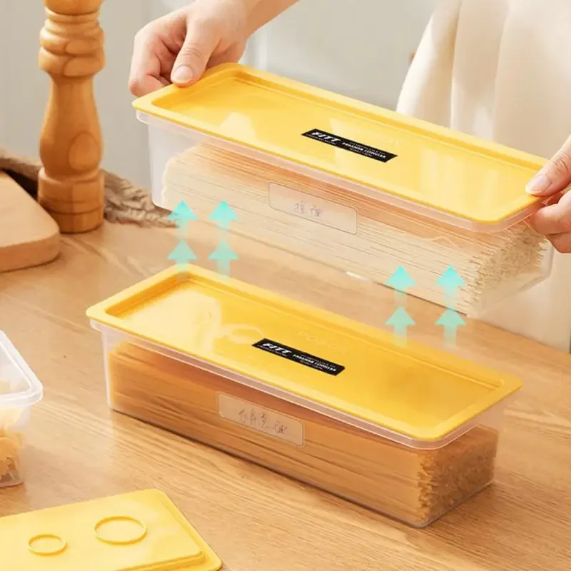 Plastic Container Large Capacity Airtight Rectangular Pasta Box Noodles Container Kitchen Food Storage Jar Fresh-keeping Case 5