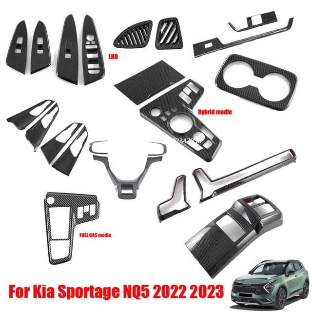 For Kia Sportage NQ5 2022 2023 Carbon Fiber Decoration Accessories window  lift swtich cover Hybrid GAS gear shift panle cover - AliExpress