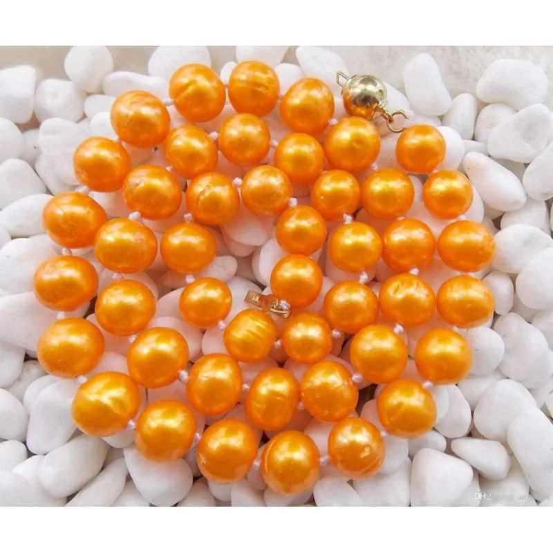 

M666 настоящий 9-10 мм желтый Akoya искусственный жемчуг Nelace 18 ''14k твердая Золотая застежка