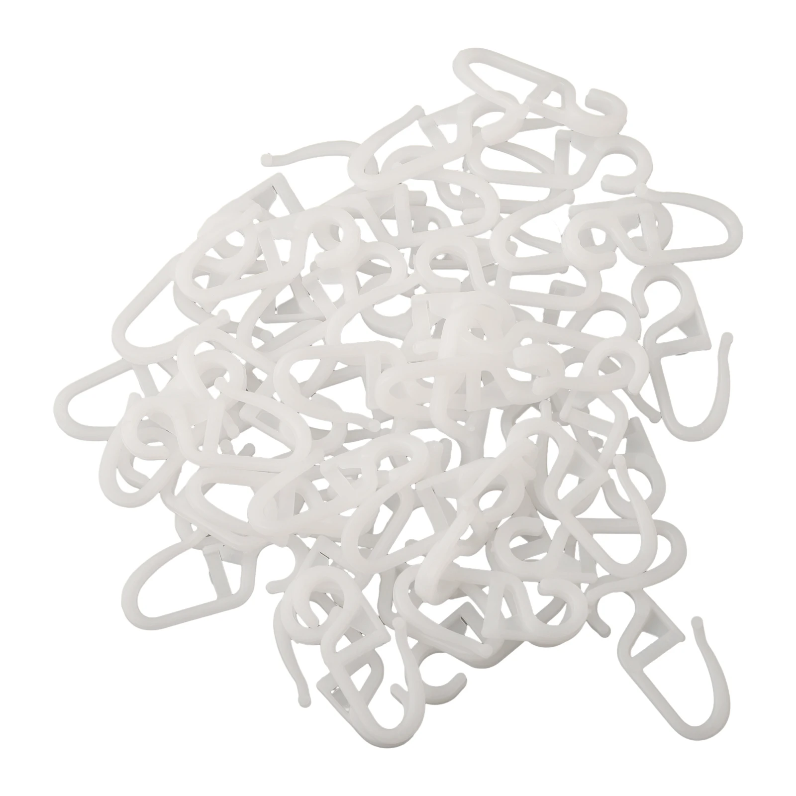 50 Pcs Curtain Hooks Curtain Accessories Folding Hook Eyelet 9mm Hook Length 34mm Up Window Treatments