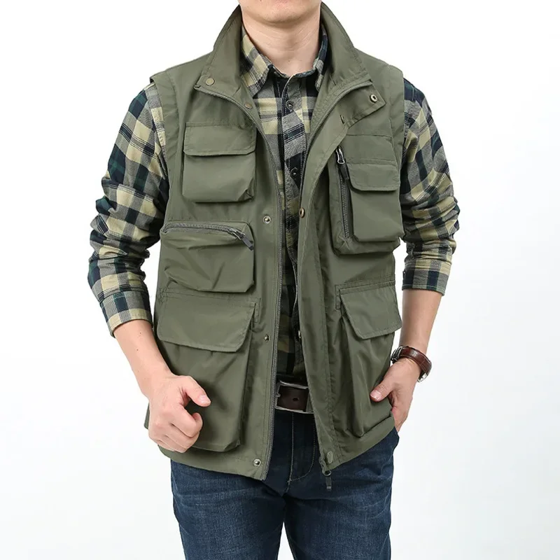 Waterproof Vest Men's Hunting Clothing Fishing Vests Free Work Shipping Luxury MAN Camping Windbreaker Motorcyclist Custom Made