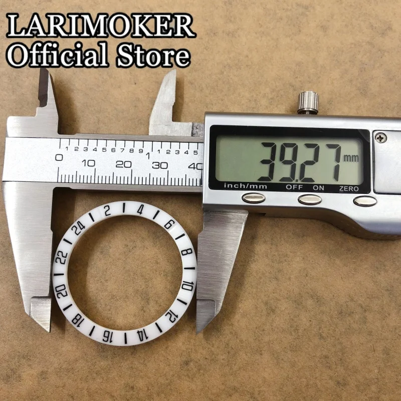 LARIMOKER 31 mm * 39 mm leuchtende Keramik-Uhrenlünette, neue 24-Stunden-Nummer, Schwarz, Weiß, Braun, Blau, Grün, Einsatz für 40 mm GMT-Uhrengehäuse – Detail 11