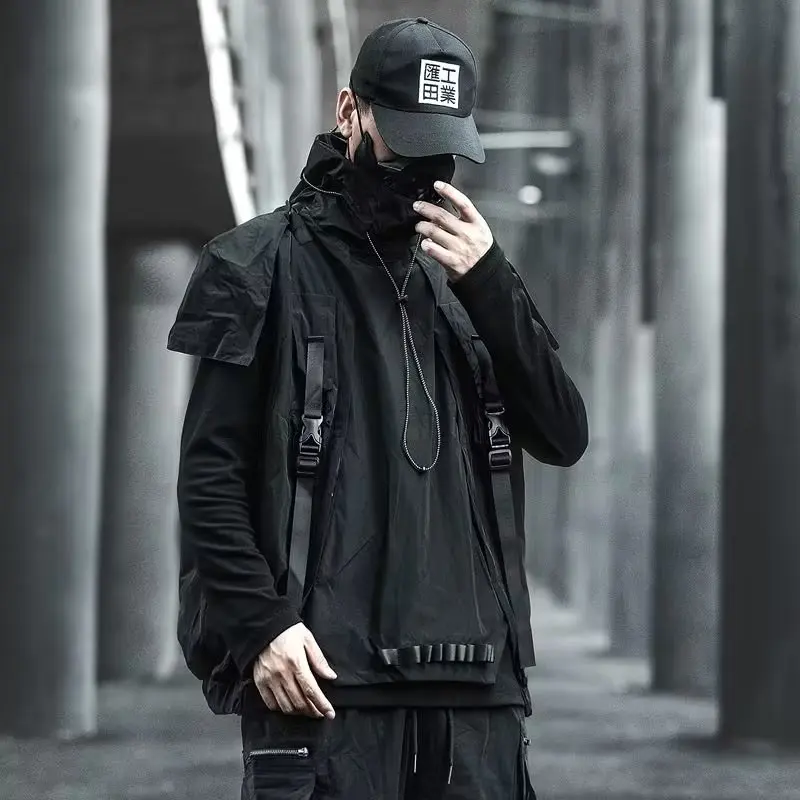 Japanese Functional Tactical Waistcoat I Trend Multi-pocket Outside Wear Overalls Coat Ruffian Handsome Vest Sleeveless Top