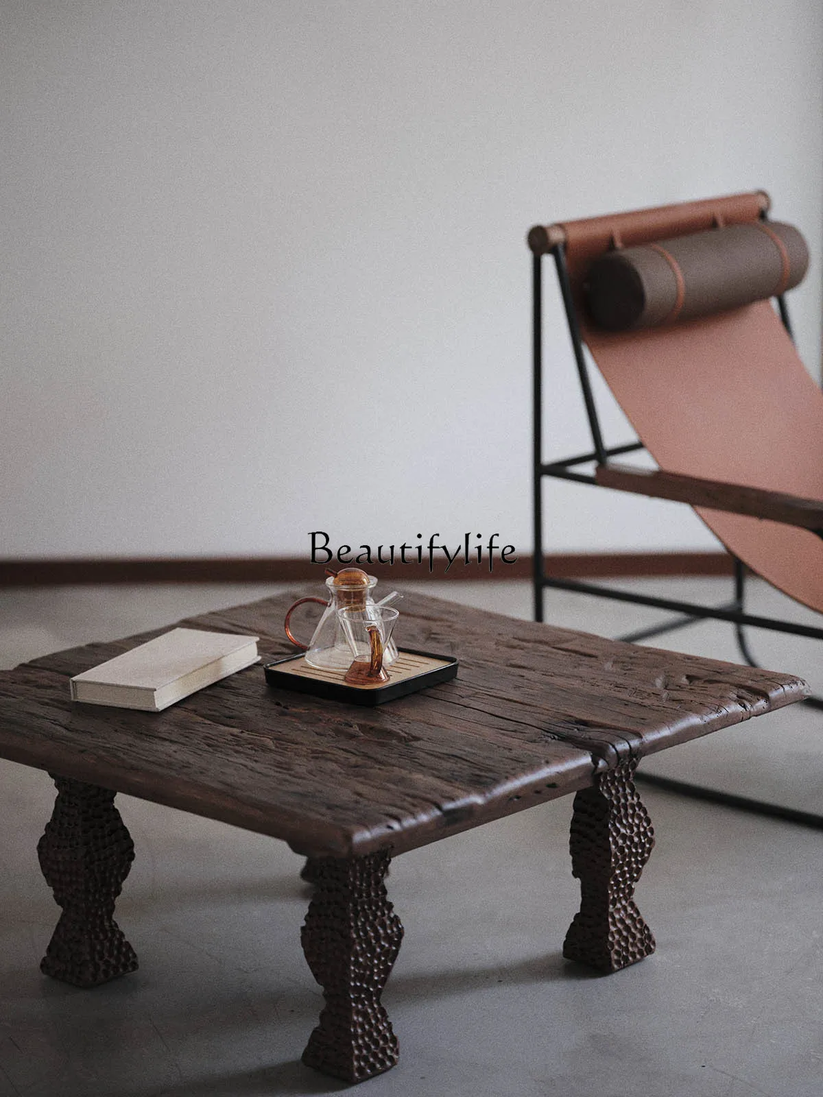 

Sili Style Tea Table Solid Wood Designer Handmade Mid-Ancient Nordic Living Room Original Side Table Old Wood