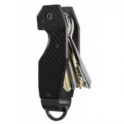 Sleek Minimalist Key Organizer - Stylish Keychain (Carbon Fibre)