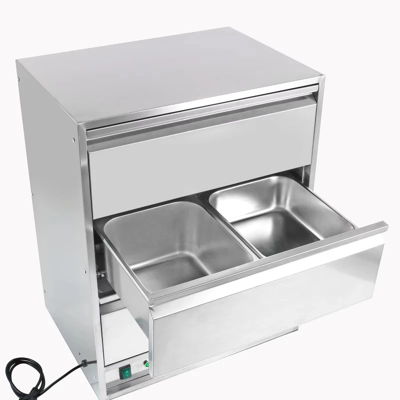 Stainless Steel Freestanding Electric Food Drawer Warmer For Commercial Kitchen Use Energy Efficient 2