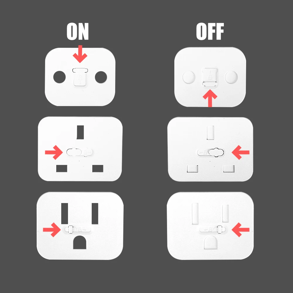 1-3pcs Sliding Type Power Socket Protection Covers Anti-electric Shock Switch Safety Plug Protective Cover Baby Safety Supplies