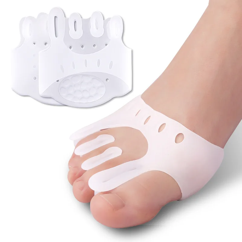 Corrector de juanetes de silicona, almohadillas ortopédicas para el antepié, separadores de Hallux Valgus, 2 piezas = 1 par