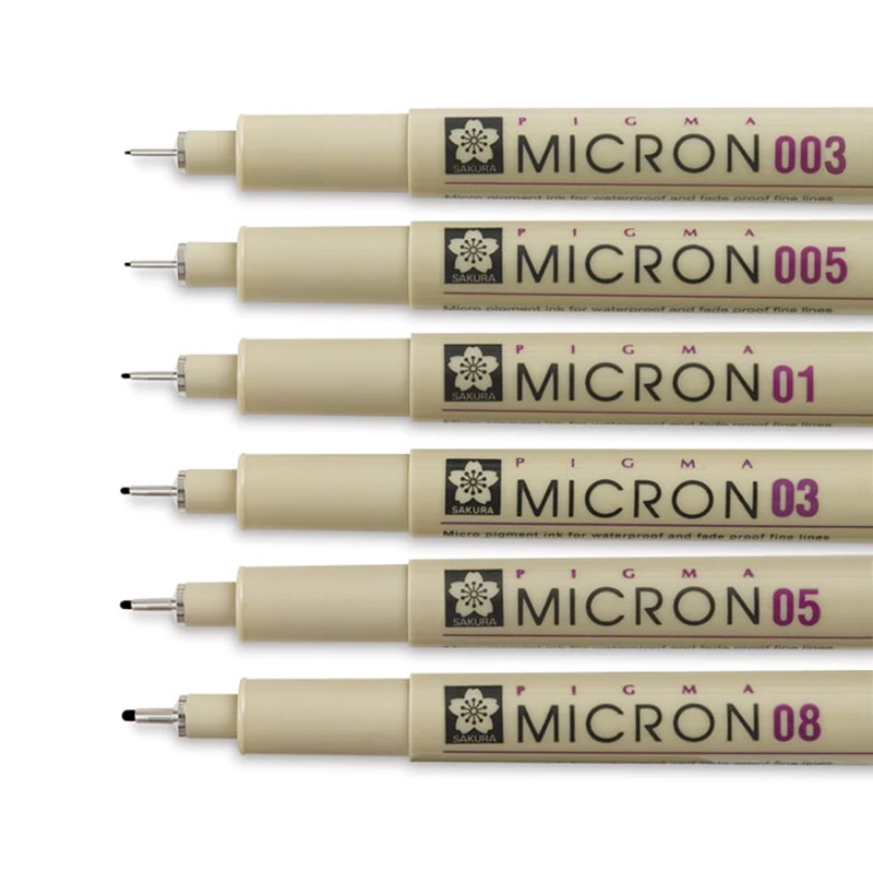 1 pcs Sakura Liner Pen Set Waterproof Black Fineliner Micron Pen Design Sketch Drawing Marker Artist Markers School Supplies 5