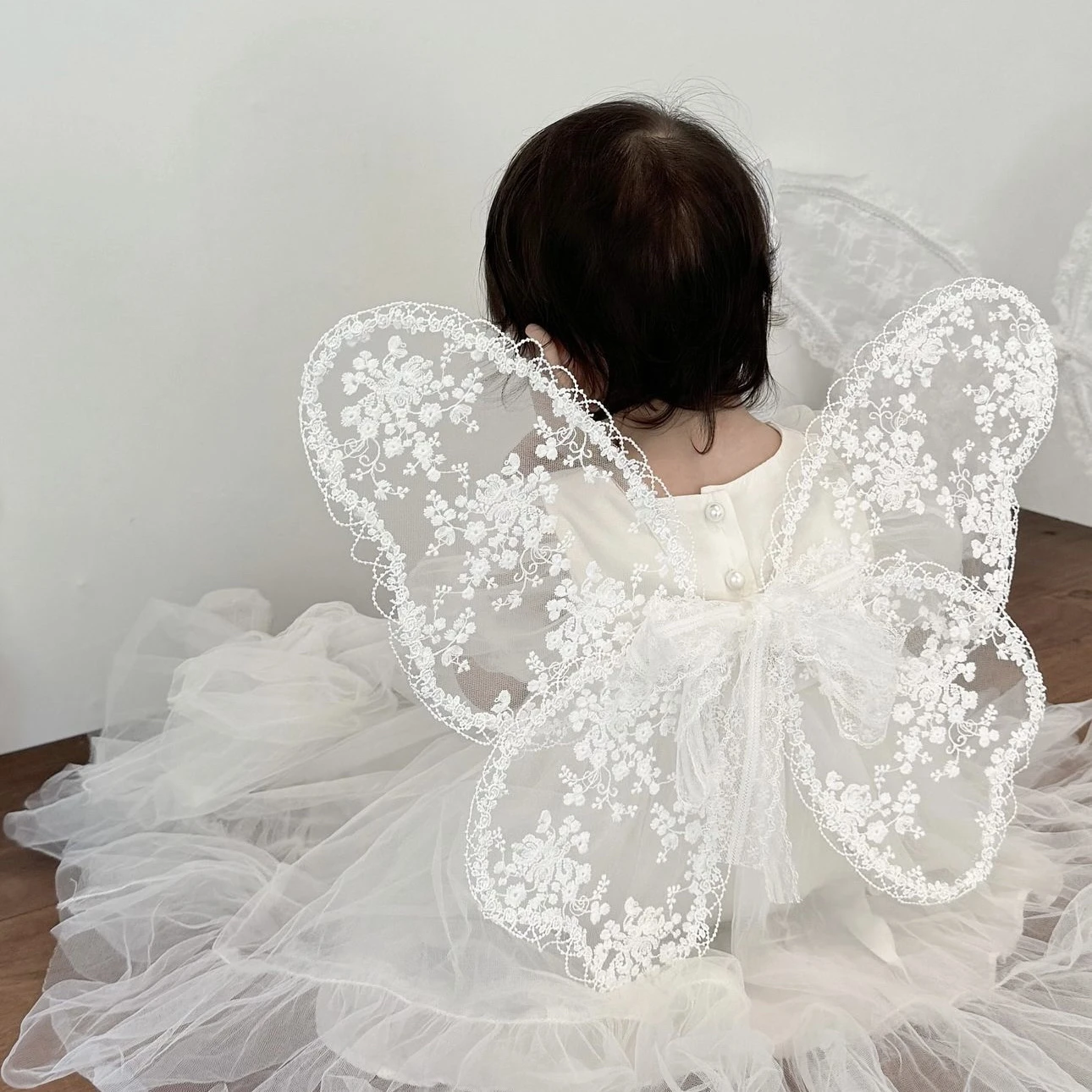 Embroidered Lace  Fairy Angel Wings Ba Decor Children's Birthday Stage Photo Performance Props Fairy Costume Acces...
