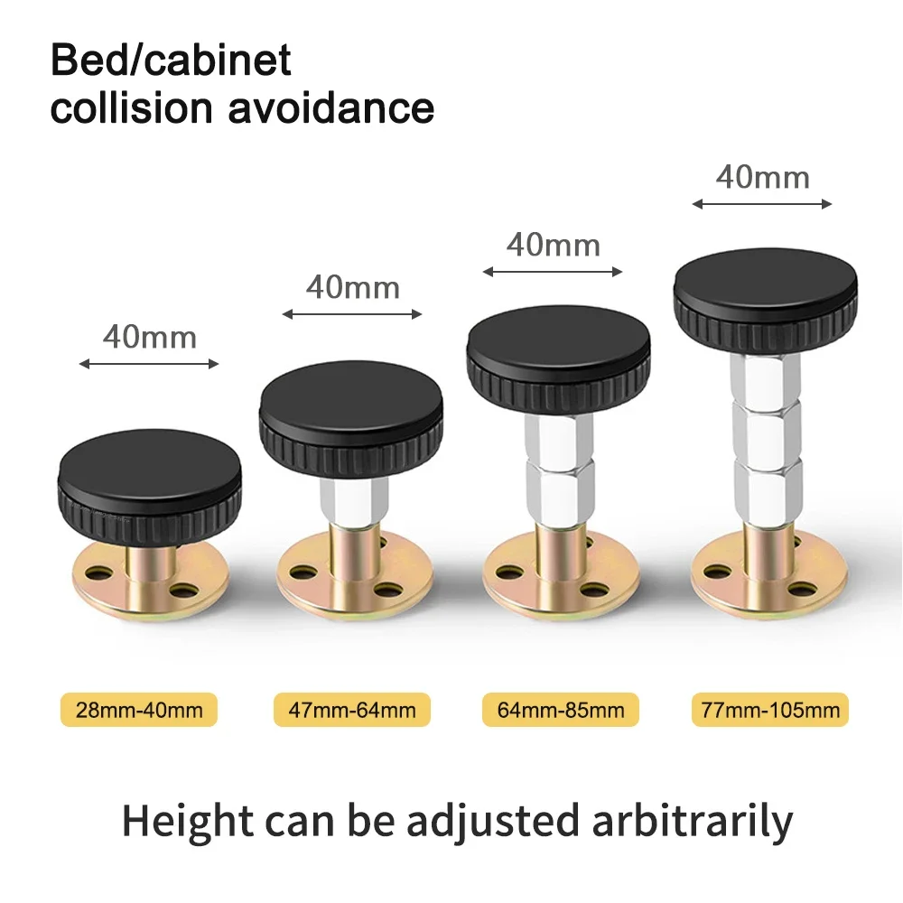 2 sets Shock Mount Tools Adjustable Threaded Bed Shock Hardware Furniture CabinetStabilizersHeadboardStoppers Self-AdhesiveFixed