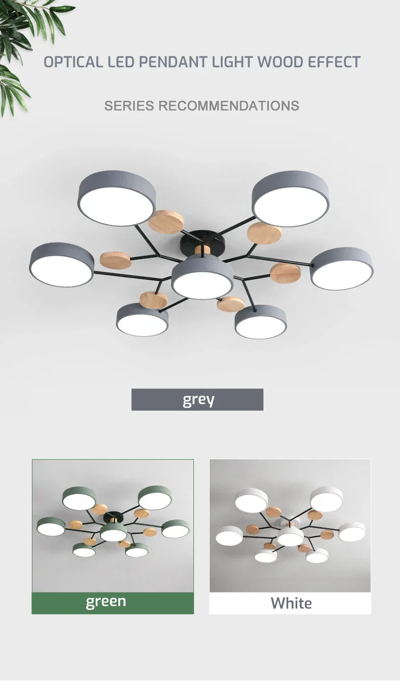 Description Picture 2 of itemNordic Style Living Room Ceiling Chandelier Bedroom LED Ceiling Light Kitchen Wooden Dining Room Ceiling Lamp Aisle Lighting