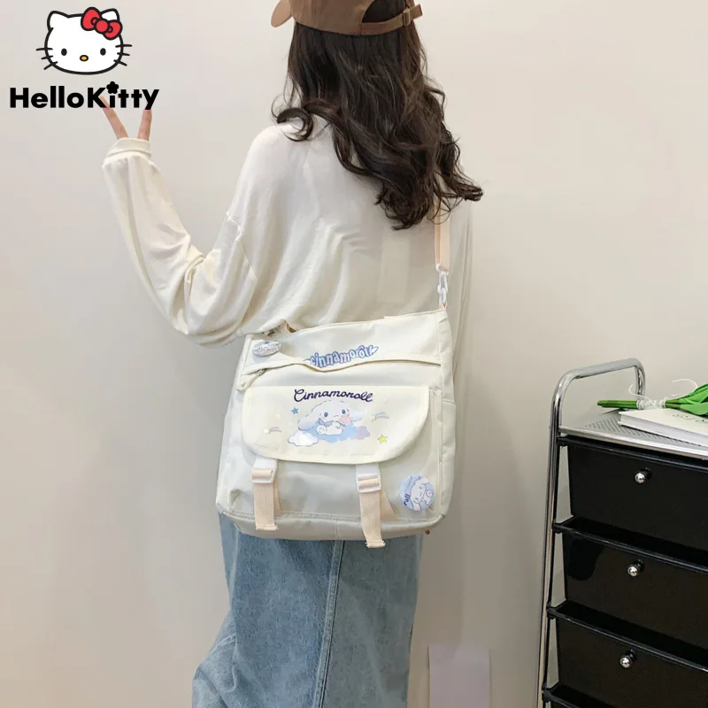 

Sanrio Kuromi Kawaii Star Холщовая Сумка на плечо для женщин большая емкость модная сумка через плечо для девушек Милая Сумочка Cinnamoroll Новинка
