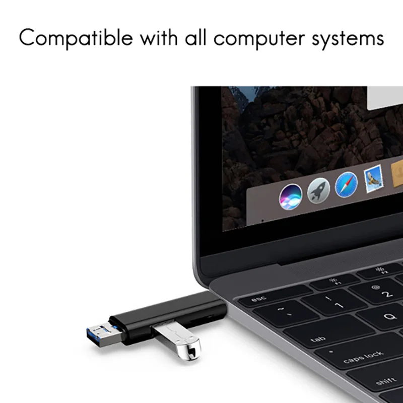 다기능 휴대용 마이크로 USB C 타입, TF OTG 카드 리더, PC 노트북 스마트폰 등용, 5 인 1 카드 리더