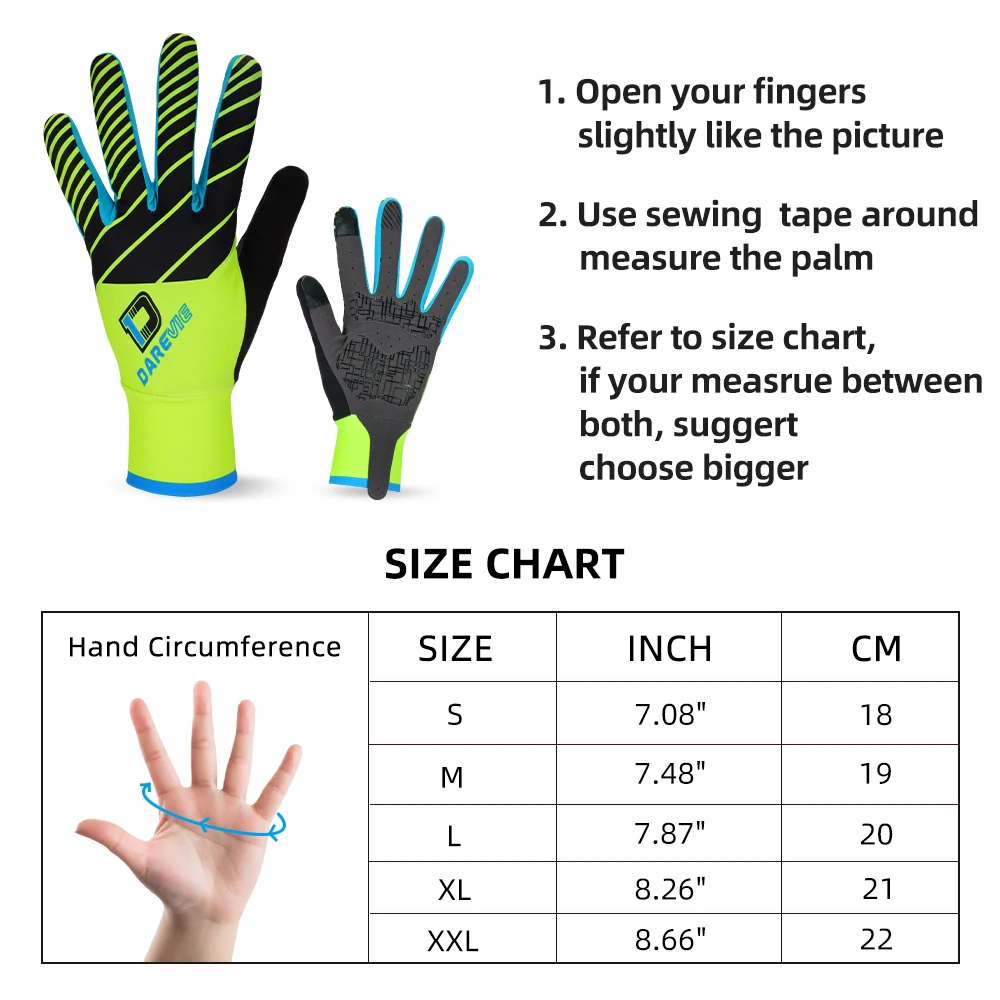 DAREVIE Full Long Cycling Gloves Screen Touch Finger Bike Gloves Shockproof Pad Biking Gloves Long Waist Breathable Biking Glove 6