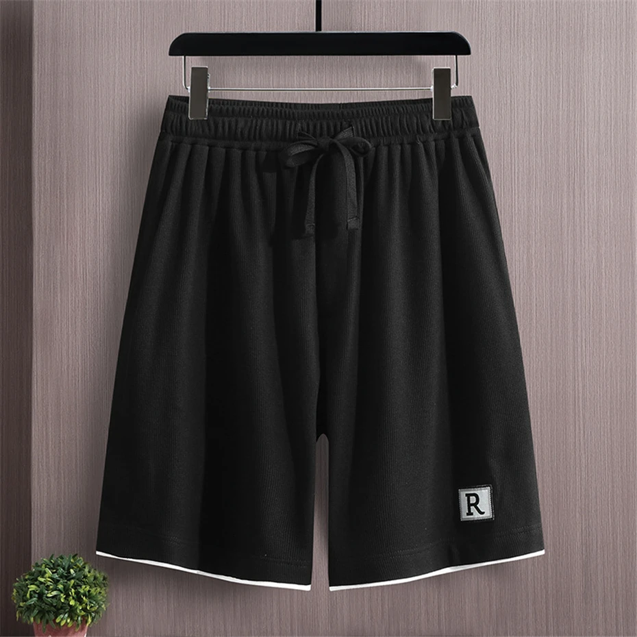 Men's Sets Summer Tracksuit Plus Size 10XL 11XL T-shirts Shorts Suits Male Big Size Summer Suits Black 4