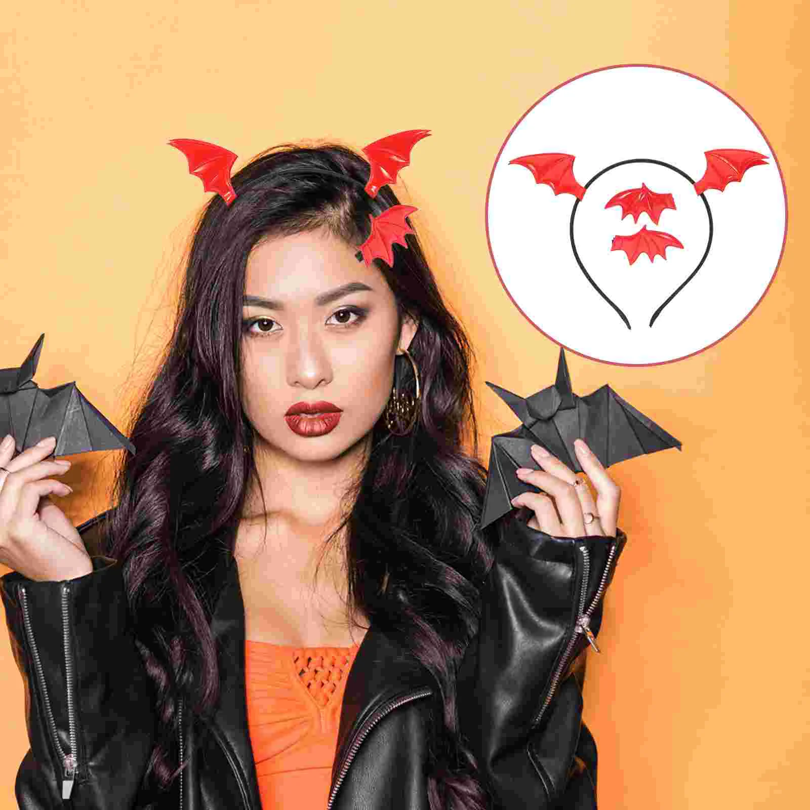 

Hairpin Bat Headband Clip for Women Flying with Clips Fabric Cosplay Halloween Headdress