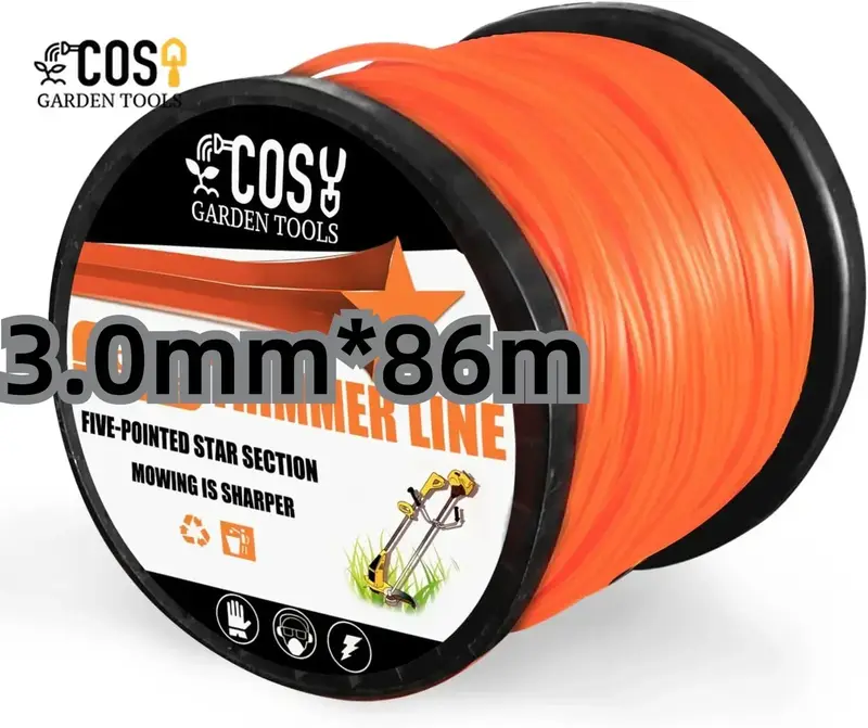 3.0mm/4.0mmBrush Cutter Sharp Rope Grass Mower Pentagram Nylon Mowing Trimmer Line Trimmer Head String Grass Trimmer Roll Line - Image 9