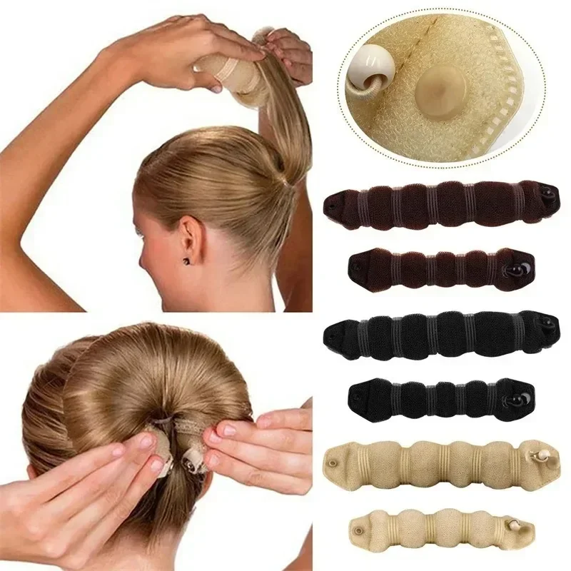 1Pcs Hair Bun Maker Donut Magic Foam Sponge 3 Styles Big Ring Hair Styling Tools Twist Headband Hair Ring Women Hair Accessories car armrest box mats memory foam vehicle arm rest box pads leather center console covers styling interior accessories