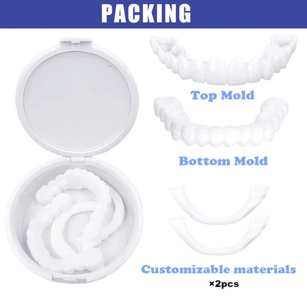 Dentures Teeth Protect Tooth Cover 2 Pairs for Men and Women