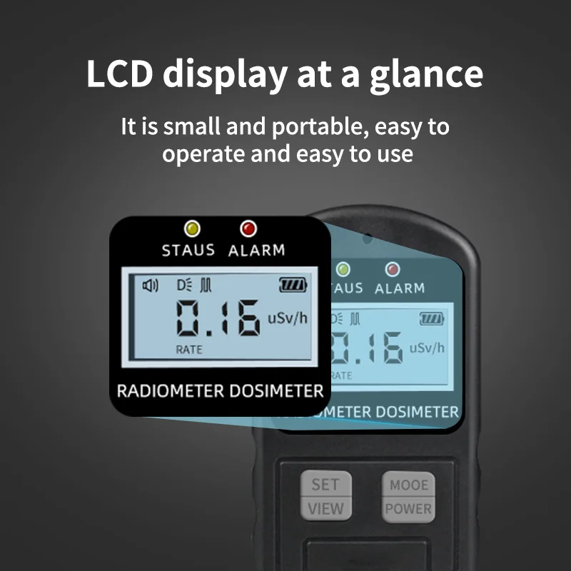 F9000 Professional Nuclear Radiation Detector Geiger Counter Ionizing Radiation X-ray Beta Detect Personal Dose Alarm Tester