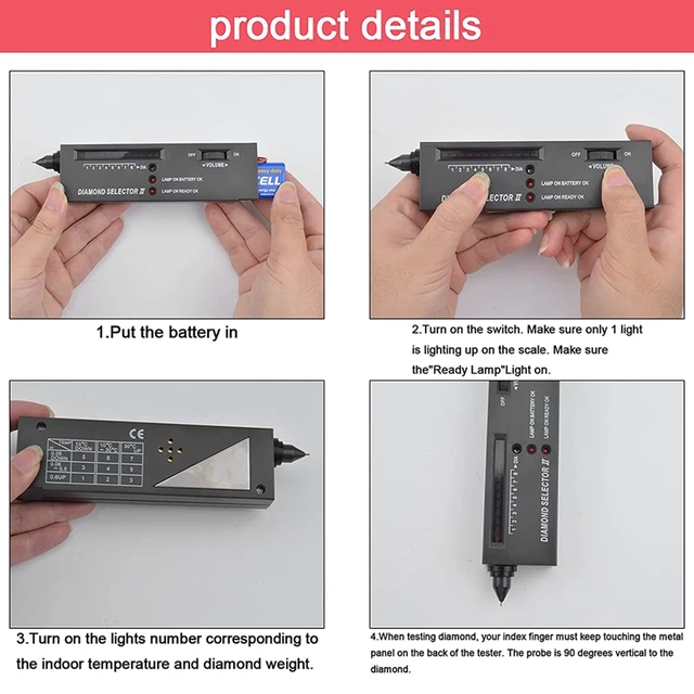 Testeur diamant Portable, outil de bijoutier détecteur de métaux AMN