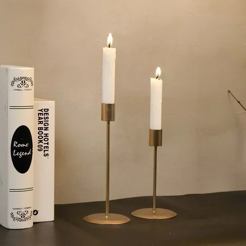 Candle Holders Nordic Single Head Iron Art Candleholder Wedding Decoration Romantic Atmosphere Candlelight Dinner Candle Cup candle holders
