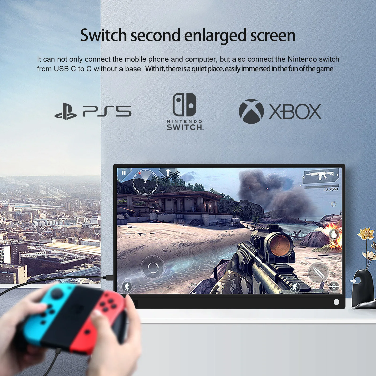 ZEUSLAP 15.6 ġ 1920x1080P ġ ũ ޴   6000mAh  ͸, ޴ Ʈ ġ PS4 PS5