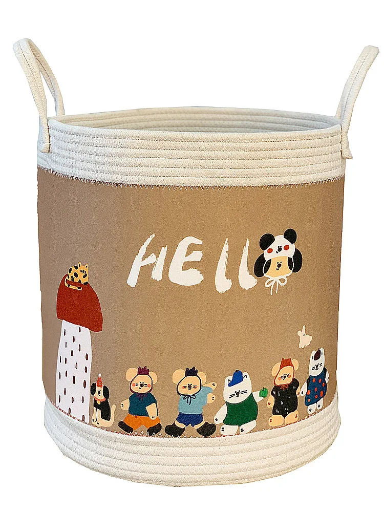 

CARTOON KID TOYS STORAGE BASKET SPACE SHIP SHAPE FFLT COTTON ROPE BOX WITH HANDLE WASHABLE FOLDABLE LAUNDRY HAMPER BABY ROOM BIN