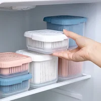 Kitchen Fruits Vegetables Storage Box Fridge Ginger Scallion Onion Fresh-keeping Container Food Drain Crisper Organizer 2