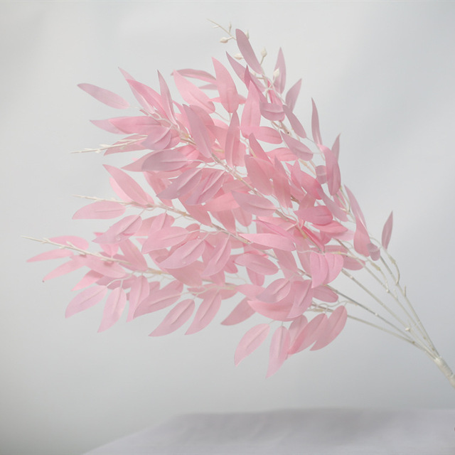 Willow Bouquet Fake Green Leaves for Wedding Home Garden Vase Decoration Jungle Party DIY Artificial Plants Wreath