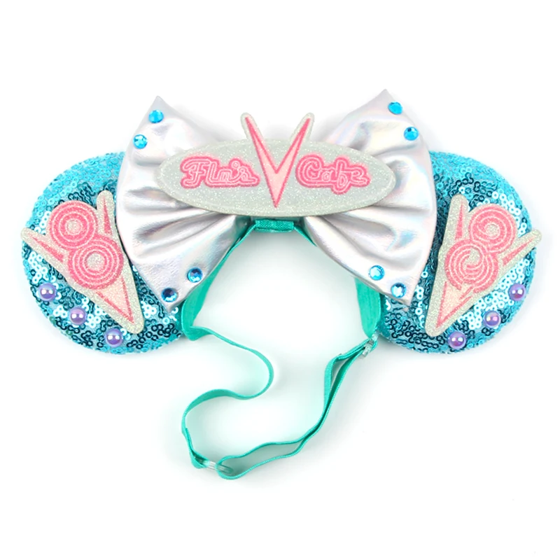 Neue Mickey Mouse Ohren Elastische Stirnbänder Prinzessinnen-Ohren Modische Glitzer Verstellbare Haarbänder DIY Haaraccessoires – Detail 8