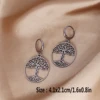 Chandler Stainless Steel Tree of Life with a DNA Trunk Hoop Earrings Genealogy Gift Birthday Party Jewelry Gift for Women 4